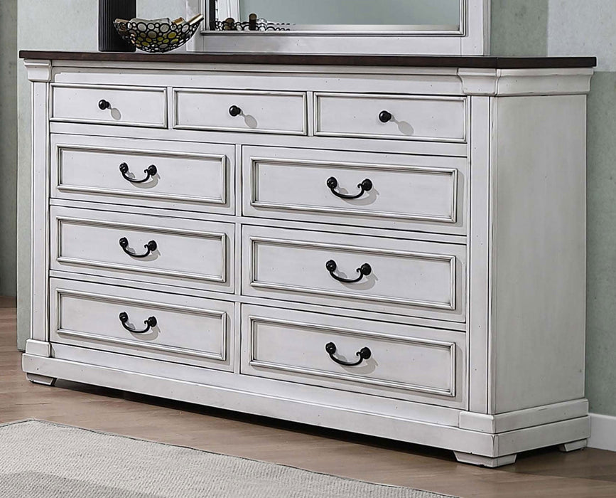 Coaster Hillcrest 9-drawer Dresser with Mirror Dark Rum and White No Mirror