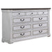 Coaster Hillcrest 9-drawer Dresser with Mirror Dark Rum and White No Mirror