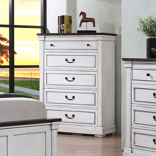 Coaster Hillcrest 5-drawer Chest Dark Rum and White Default Title