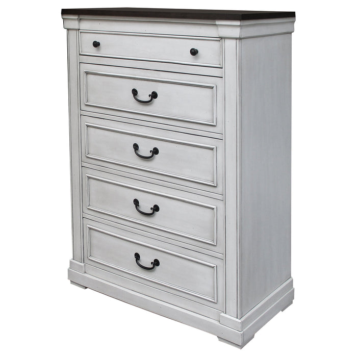 Coaster Hillcrest 5-drawer Chest Dark Rum and White Default Title