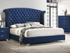 Coaster Melody Wingback Upholstered Bed Pacific Blue Cal King