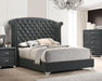 Coaster Melody Wingback Upholstered Bed Grey Cal King