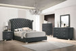 Coaster Melody Wingback Upholstered Bed Grey Cal King