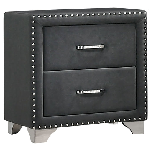 Coaster Melody 2-drawer Upholstered Nightstand Grey Default Title