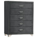 Coaster Melody 5-drawer Upholstered Chest Grey Default Title