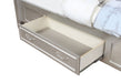 Coaster Evangeline Storage Bed with LED Headboard Silver Oak and Ivory Cal King