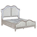 Coaster Evangeline Storage Bed with LED Headboard Silver Oak and Ivory Cal King