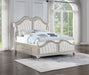 Coaster Evangeline Storage Bed with LED Headboard Silver Oak and Ivory Cal King