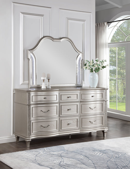 Coaster Evangeline 9-drawer Dresser with Mirror Silver Oak No Mirror