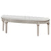 Coaster Heidi Upholstered Bench Metallic Platinum Default Title