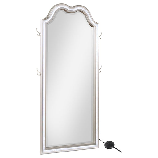 Coaster Evangeline Full Length LED Floor Mirror Silver Oak Default Title