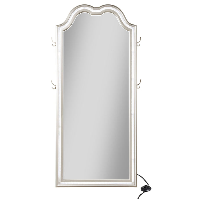 Coaster Evangeline Full Length LED Floor Mirror Silver Oak Default Title