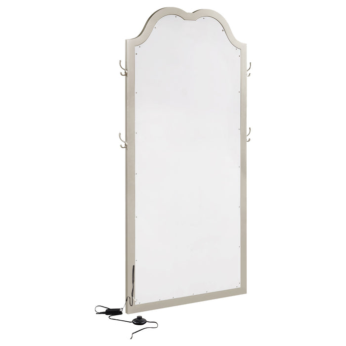 Coaster Evangeline Full Length LED Floor Mirror Silver Oak Default Title