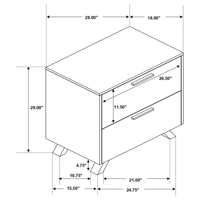 Coaster Taylor 2-drawer Rectangular Nightstand with Dual USB Ports Light Honey Brown Default Title