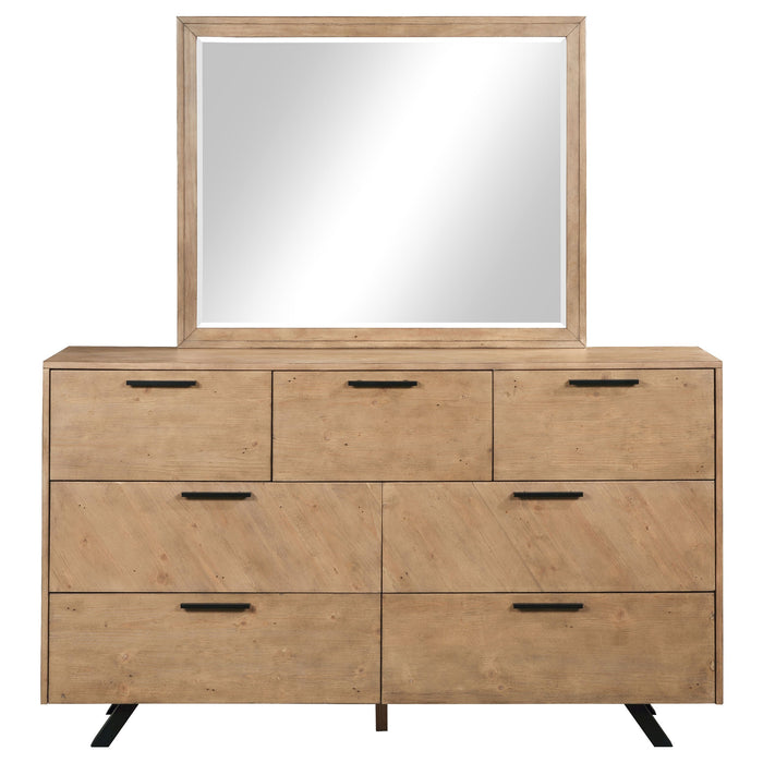 Coaster Taylor 7-drawer Rectangular Dresser with Mirror Light Honey Brown No Mirror