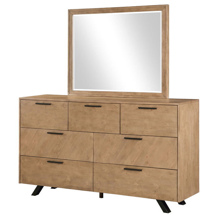 Coaster Taylor 7-drawer Rectangular Dresser with Mirror Light Honey Brown No Mirror