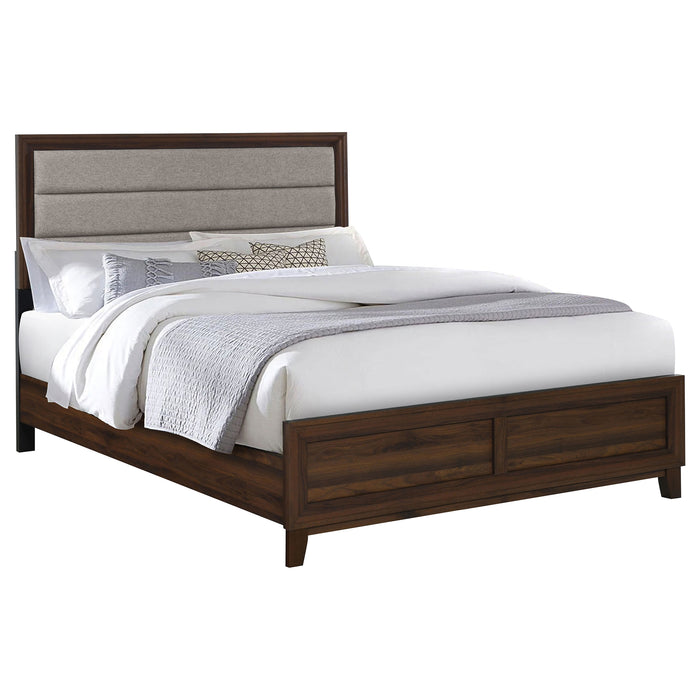 Welsley 50-inch Upholstered Queen Bed Walnut