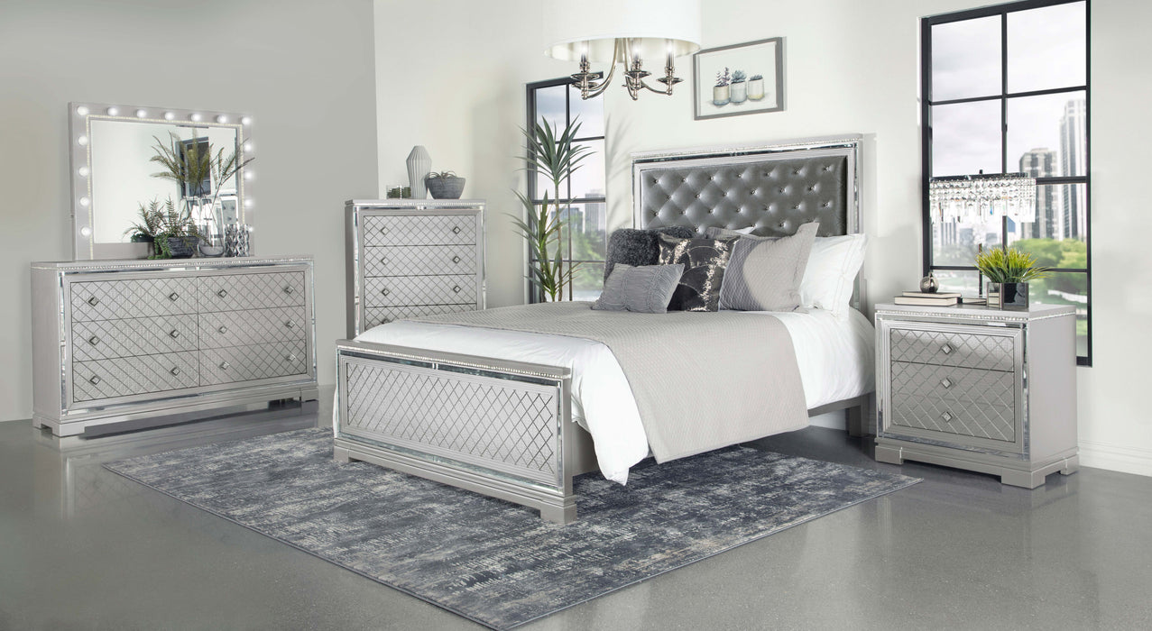 Eleanor Upholstered Tufted Bed Metallic