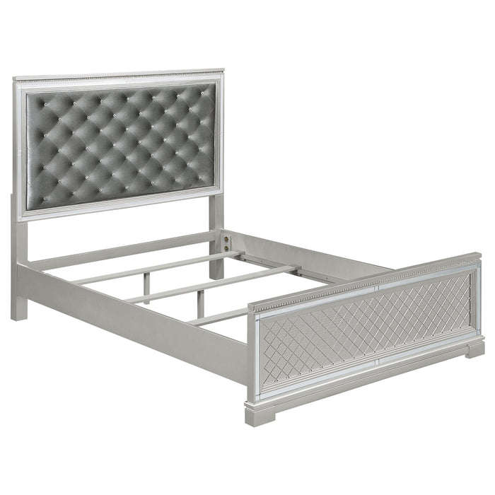 Eleanor Upholstered Tufted Bed Metallic