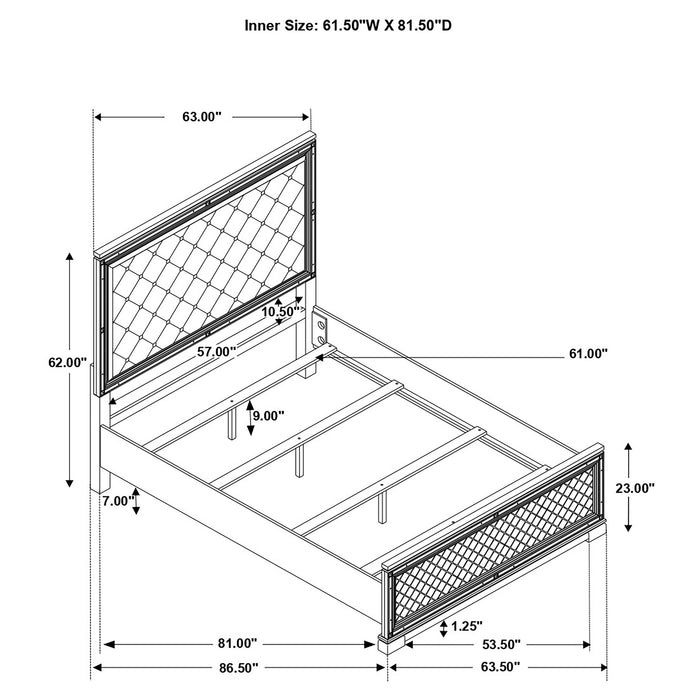 Eleanor Upholstered Tufted Bed Metallic