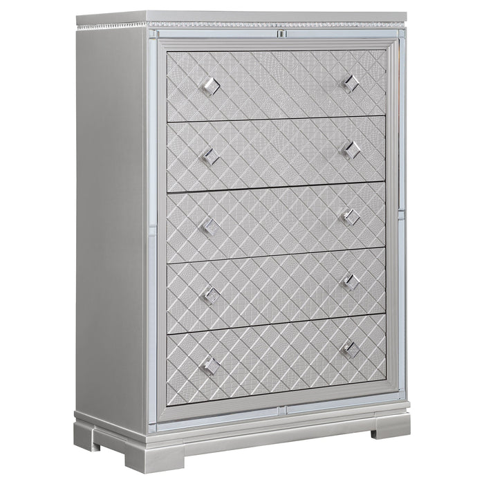 Coaster Eleanor Rectangular 5-drawer Chest Metallic Default Title