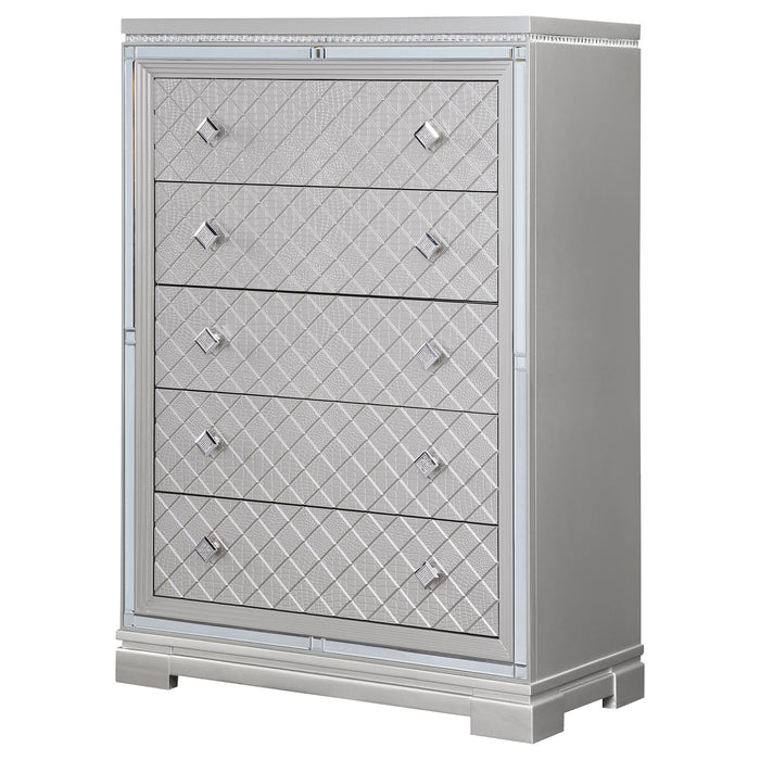 Coaster Eleanor Rectangular 5-drawer Chest Metallic Default Title