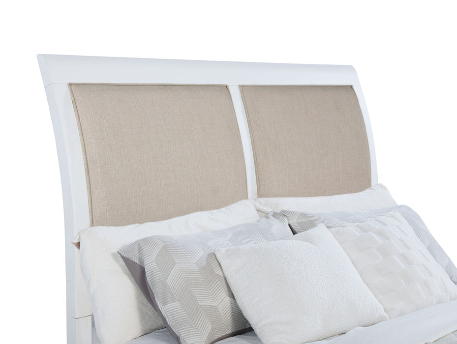 Bexhill 56-inch Upholstered Queen Panel Bed White