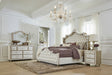 Coaster Antonella Upholstered Tufted Bedroom Set Ivory and Camel Eastern King Set of 5