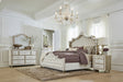 Coaster Antonella Upholstered Tufted Bed Ivory and Camel Cal King