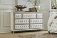 Coaster Antonella 7-drawer Upholstered Dresser with Mirror Ivory and Camel No Mirror