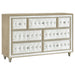 Coaster Antonella 7-drawer Upholstered Dresser with Mirror Ivory and Camel No Mirror