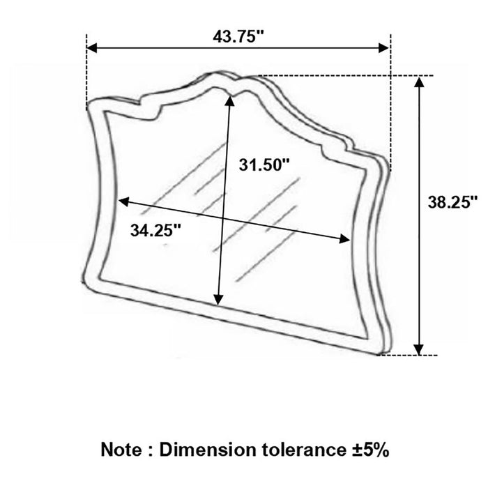 Antonella Upholstered Dresser Mirror Camel