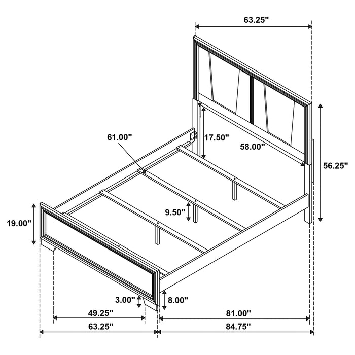 Coaster Janine Panel Bed Grey King