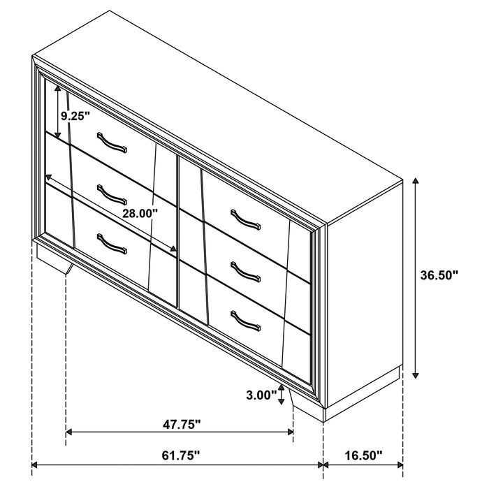 Coaster Janine 6-drawer Dresser Grey Default Title