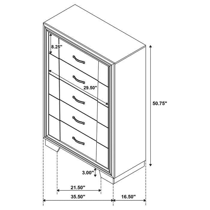 Coaster Janine 5-drawer Chest Grey Default Title