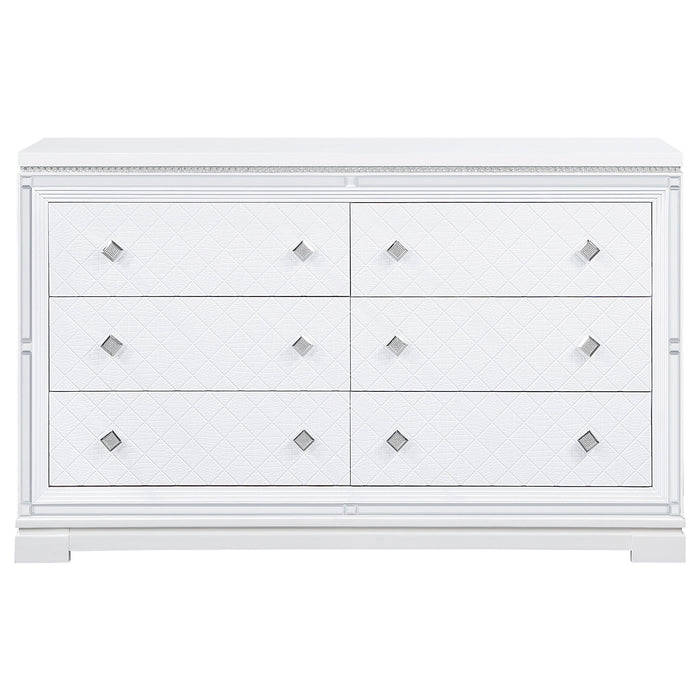 Coaster Eleanor Rectangular 6-drawer Dresser White Default Title