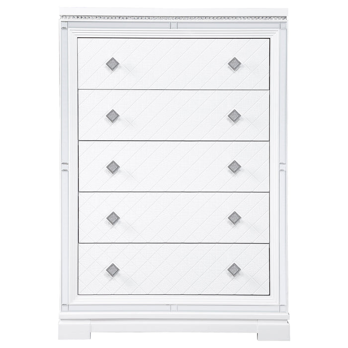 Coaster Eleanor Rectangular 5-drawer Chest White Default Title