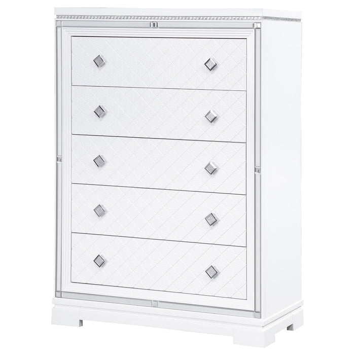 Coaster Eleanor Rectangular 5-drawer Chest White Default Title