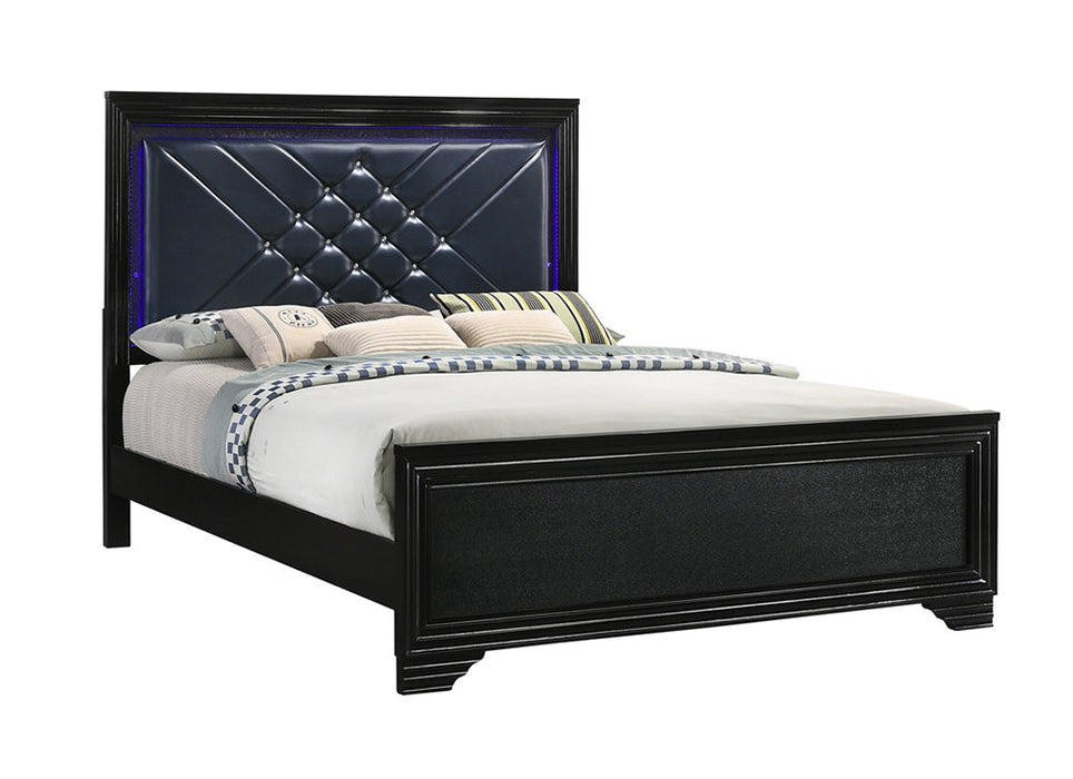 Coaster Penelope Bedroom Set Midnight Star and Black Cal King Set of 5