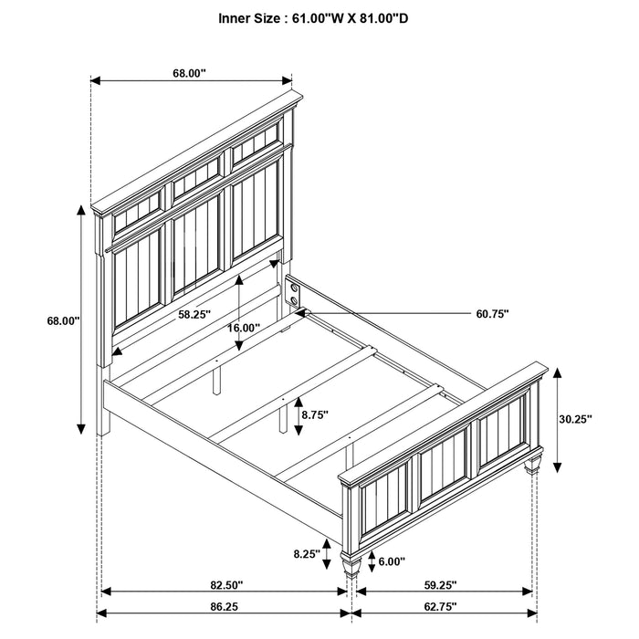 Coaster Avenue Panel Bedroom Set Grey Cal King Set of 5