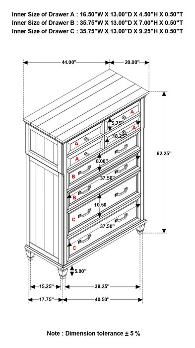 Coaster Avenue 8-drawer Rectangular Chest Grey Default Title