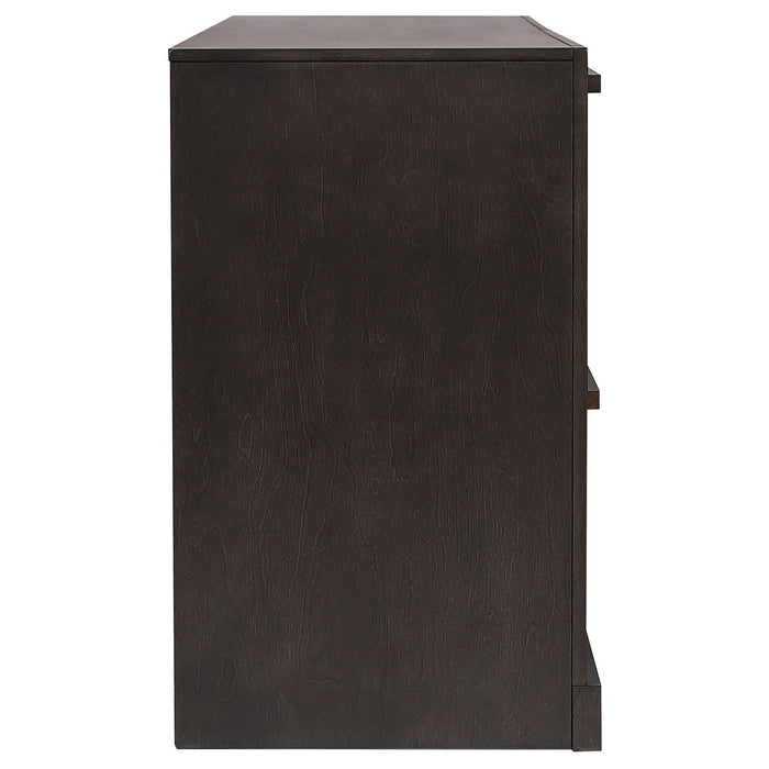 Azalia 4-drawer Dresser with Mirror Black and Walnut