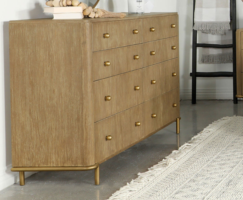 Coaster Arini 8-drawer Dresser with Mirror Sand Wash No Mirror