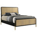 Coaster Arini Bed with Woven Rattan Headboard Black and Natural King