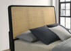 Coaster Arini Bed with Woven Rattan Headboard Black and Natural King