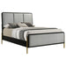 Coaster Arini Bed with Upholstered Headboard Black and Grey King