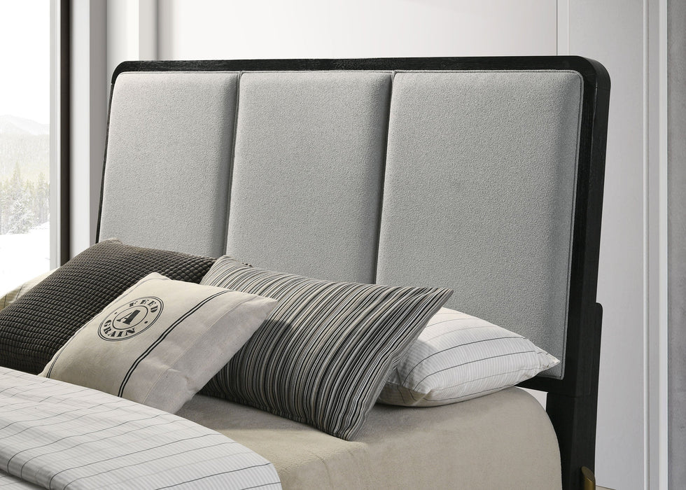 Coaster Arini Bed with Upholstered Headboard Black and Grey King