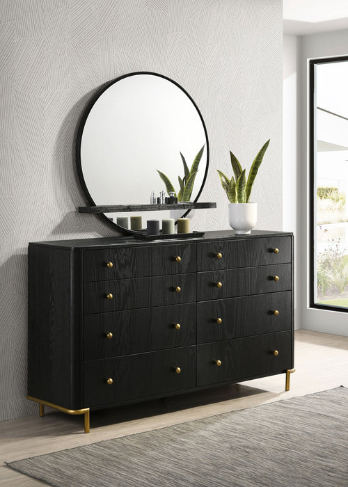 Coaster Arini 8-drawer Bedroom Dresser with Mirror Black No Mirror