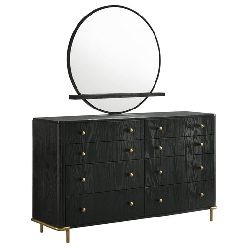 Coaster Arini 8-drawer Bedroom Dresser with Mirror Black With Mirror