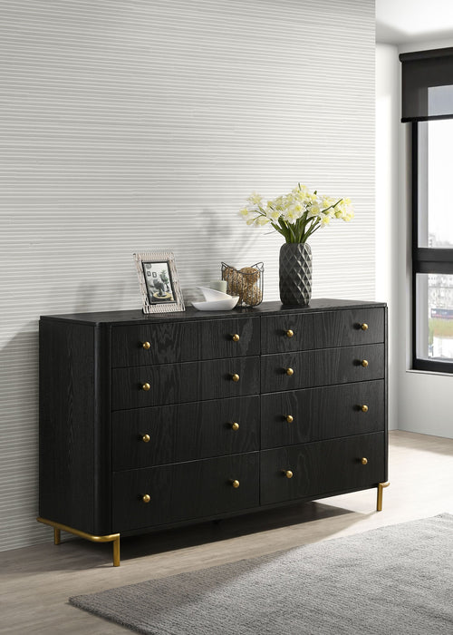 Coaster Arini 8-drawer Bedroom Dresser with Mirror Black No Mirror